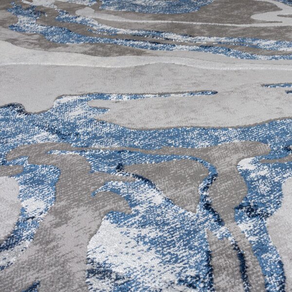 Flair Rugs , Kusový koberec Eris Marbled Navy, 80x150, modrá, kancelária