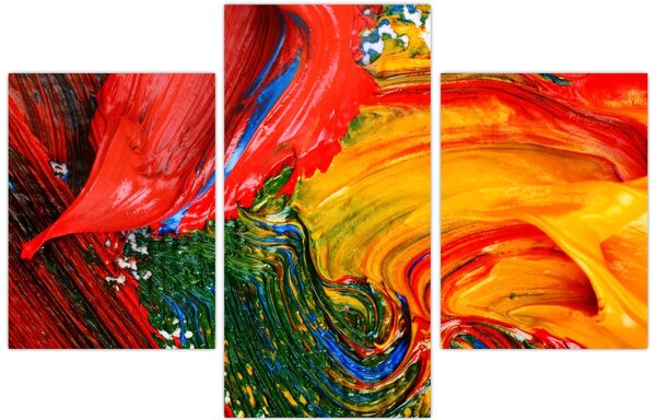 Obraz - Modrenie abstrakcie štetcom (90x60 cm)