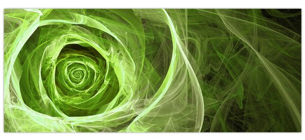 Obraz - Abstraktné ruže zelená (120x50 cm)