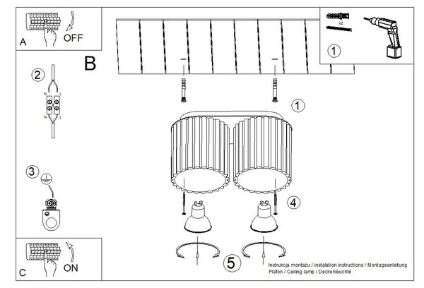 Stropné svietidlo Aura, 2x hnedé hliníkové tienidlo, (10 cm)