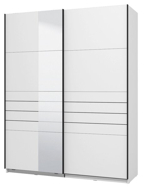 ŠAT. SKRIŇA S POSUV. DVERAMI, biela, 145,5/217,5/60 cm Xora - Skrine