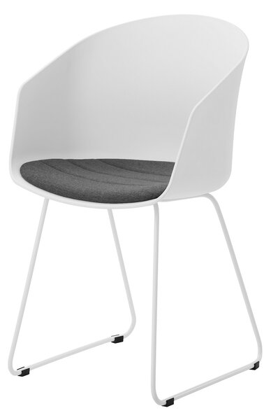 Dizajnová stolička Almanzo, biela / sivá - Posledný kus
