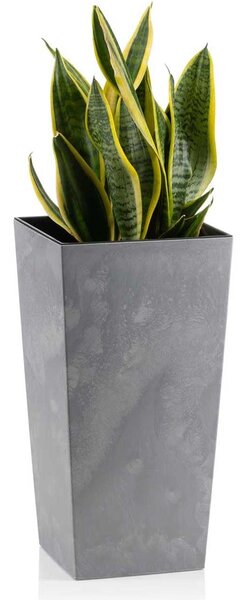 PLASTOVÝ KVETINÁČ PORTO 68X35X35 CM IMITÁCIA BETÓNU SIVÁ