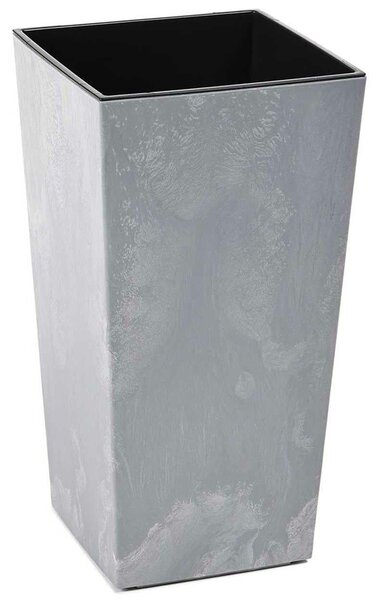 PLASTOVÝ KVETINÁČ PORTO 68X35X35 CM IMITÁCIA BETÓNU SIVÁ