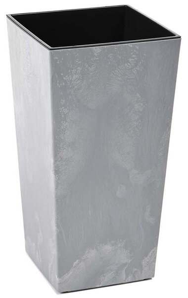 PLASTOVÝ KVETINÁČ PORTO 68X35X35 CM IMITÁCIA BETÓNU SIVÁ
