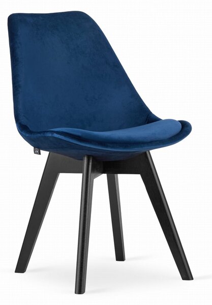 SUPPLIES NORI Jedálenská škandinávska stolička - modrá farba /čierny nohy