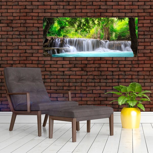Obraz - Vodopád, tyrkysový (120x50 cm)
