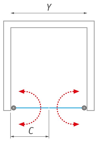 Roth Dvojkrídlové sprchové dvere LYP2 pre inštaláciu do niky, brillant - bez vaničky ROTH-Variant: šírka: 80 cm - (LYP2 800 - 1135008220), ROTH-Profily: profily: brillant, výplň: transparent