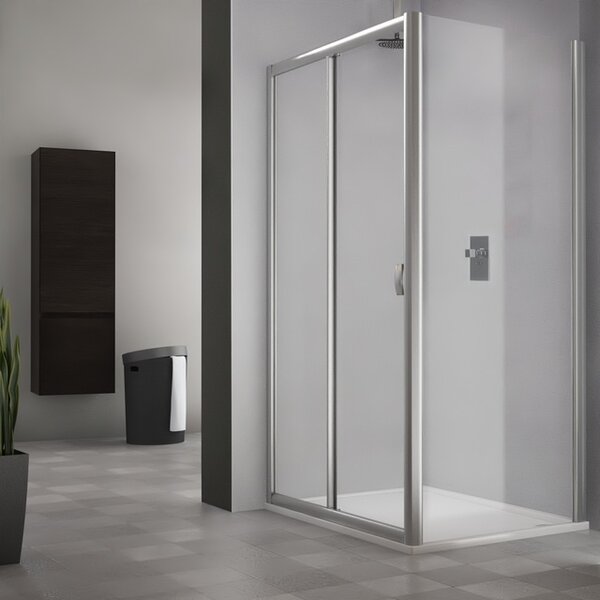 Roltechnik Outlet Obdĺžnikový sprchový kút MD2+MB - bez vaničky ROTH-Variant: šírka dverí: 120 cm, šírka pevnej steny: 90 cm - (MD2-120_MB90), ROTH-Profily: profily: brillant, výplň: transparent