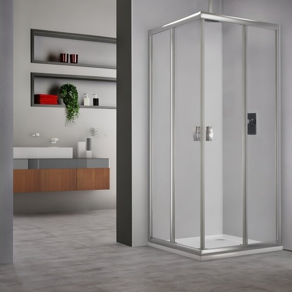 Roltechnik Outlet Sprchovací kút MS2L+MS2P s dvojdielnymi posuvnými dverami - bez vaničky ROTH-Variant: šírka ľavej časti: 80 cm, šírka pravej časti: 80 cm - (MS2-L80-P80), ROTH-Profily: profily: brillant, výplň: transparent