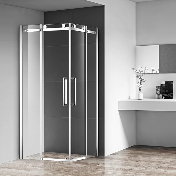 Roltechnik Outlet Štvorcový sprchový kút OBZS2 s posuvnými dverami - bez vaničky ROTH-Variant: rozmery: 100x100 cm - (OBZS2/100x100 - 4000799), ROTH-Profily: profily: brillant, výplň: transparent