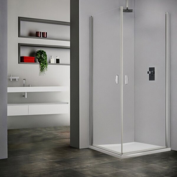 Roltechnik Outlet Bezbariérový sprchový kút DCO1+DCO1 - 2x otváracie dvere - bez vaničky ROTH-Variant: šírka ľavej časti: 80 cm, šírka pravej časti: 80 cm - (DCO1-L80-P80), ROTH-Profily: profily: brillant, výplň: transparent
