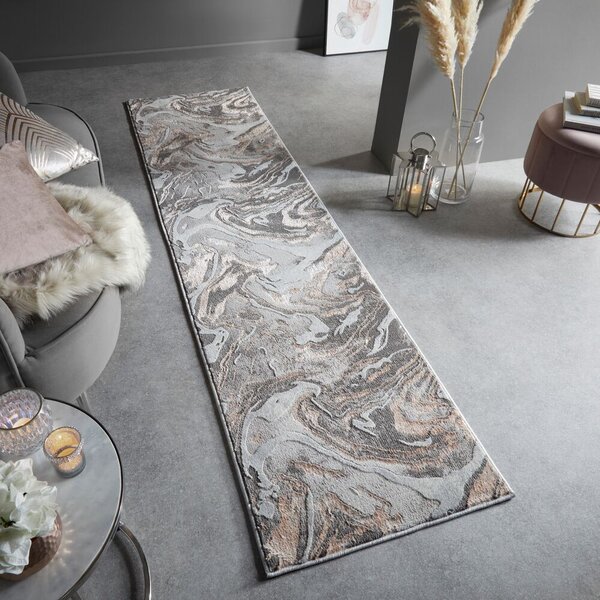Flair Rugs, Behúň Eris Marbled Blush, 60x230, ružová, chodba / predsieň