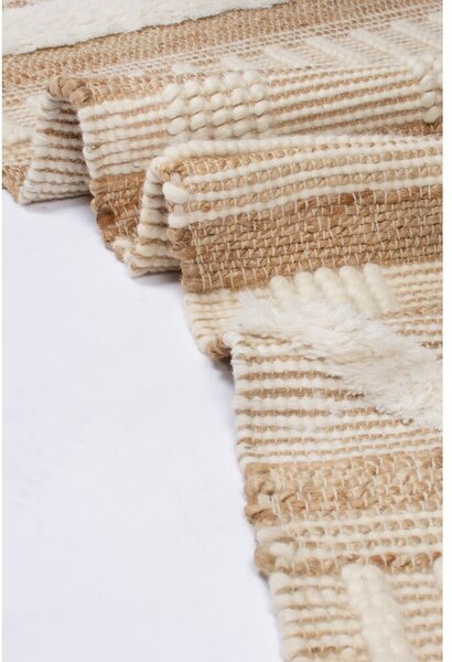 Flair Rugs , Kusový koberec Jubilant Medina Jute Natural/Ivory, 120x170, béžová, obývacia izba