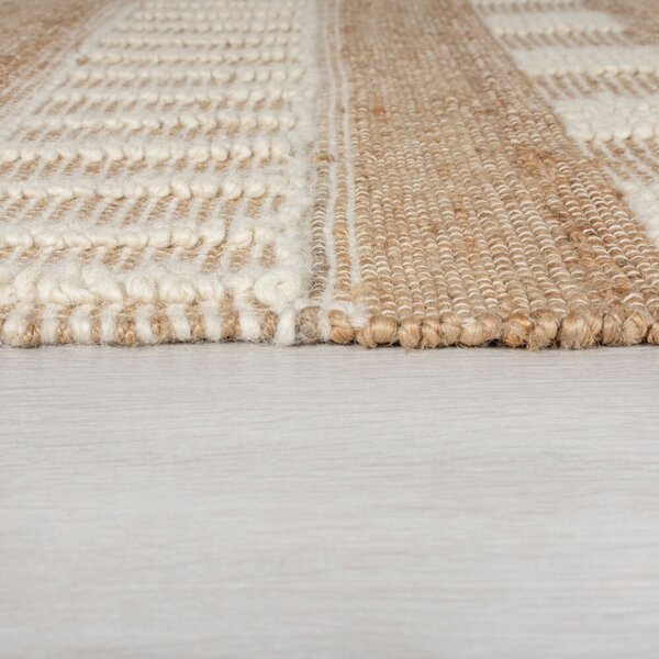 Flair Rugs , Kusový koberec Jubilant Medina Jute Natural/Ivory, 120x170, béžová, obývacia izba