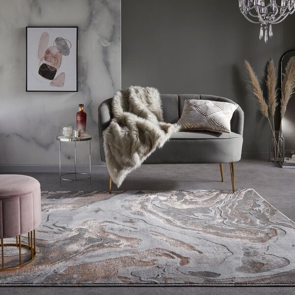 Flair Rugs , Kusový koberec Eris Marbled Blush, 80x150, ružová, obývacia izba