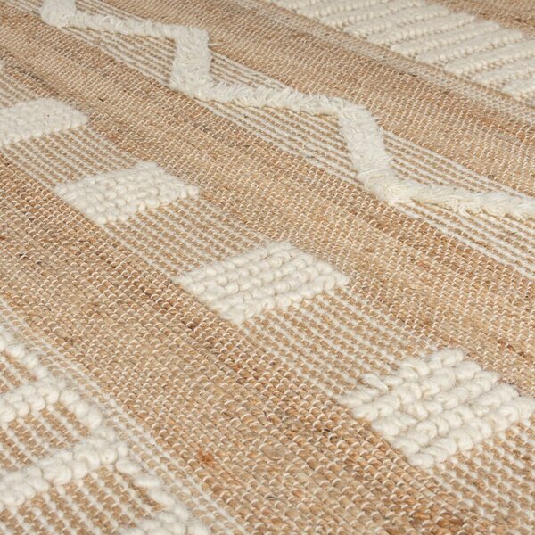 Flair Rugs , Kusový koberec Jubilant Medina Jute Natural/Ivory, 120x170, béžová, obývacia izba