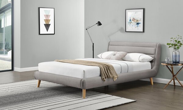Čalúnená manželská posteľ s roštom Elanda 160 - svetlosivá
