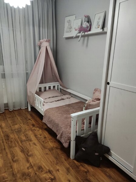 Detská masívna biela posteľ Franzo Rozmer: 160x80