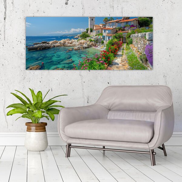 Obraz - Malebné pobrežie dediny (120x50 cm)