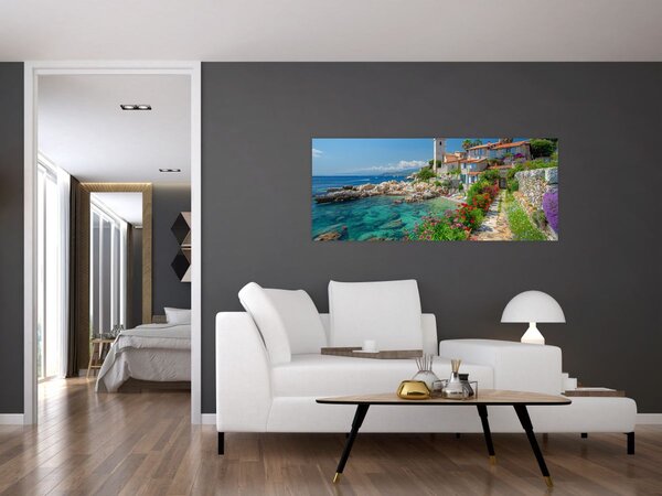 Obraz - Malebné pobrežie dediny (120x50 cm)