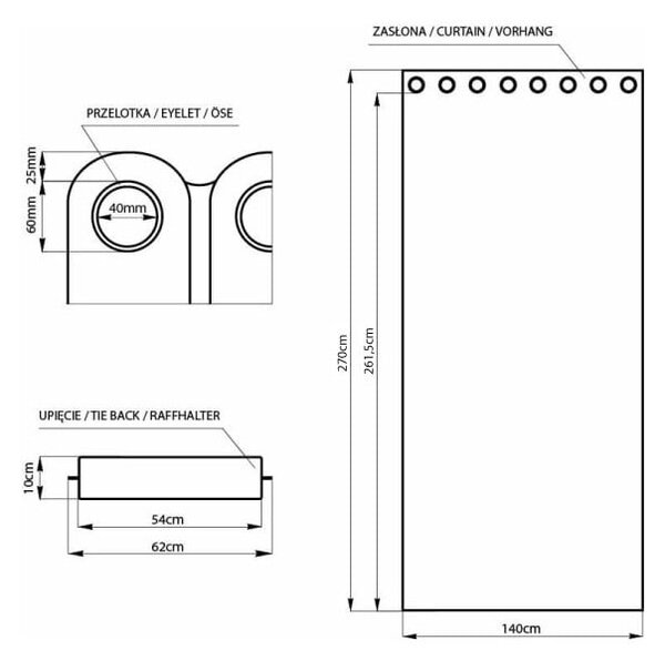 Fialový zamatový dimout záves 140x270 cm Eyelets – Restilo