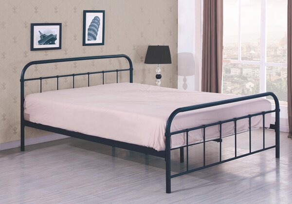 Kovová jednolôžková posteľ s roštom Linda 120 - čierna