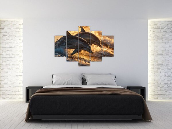 Obraz - Delfíny (150x105 cm)