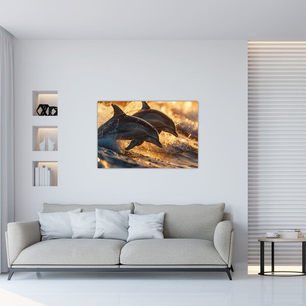 Obraz - Delfíny (90x60 cm)