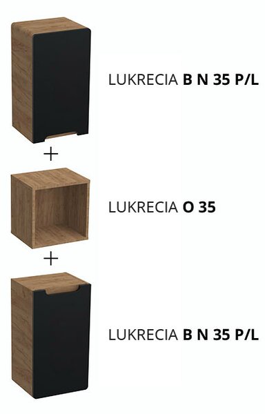 Comodo Doplnková kúpeľňová skrinka vysoká Lukrecia B V 35 P/L