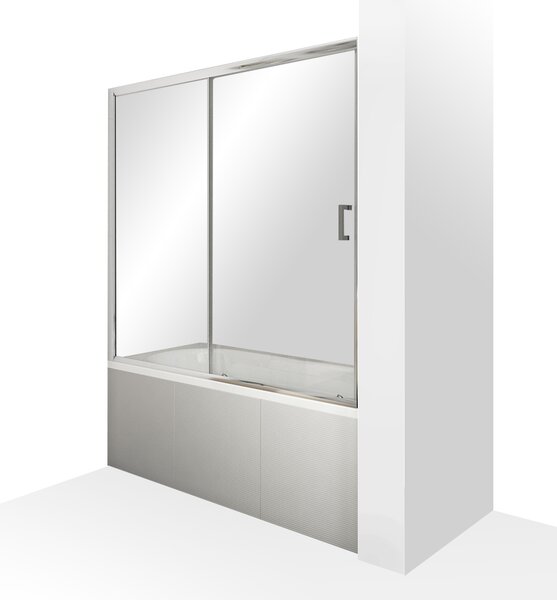 Roltechnik Outlet Vaňová zástena s posuvnými dverami DETROIT 2 ROTH-Variant: šírka: 120 cm, výška: 150 cm, orientácia: Univerzálna - (DETROIT 2 120 - 810-0000098-00-02), ROTH-Profily: profily: brillant, výplň: transparent