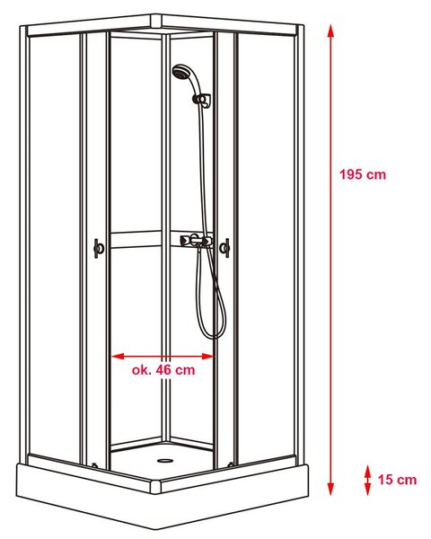BPS-koupelny Sprchový box WSH309A GREY 80x80