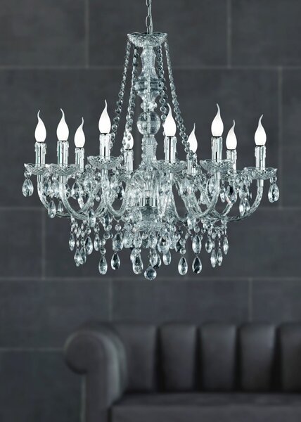 Trio R1170-00 závesné stropné svietidlo Lüster 10x40W | E14 - chróm