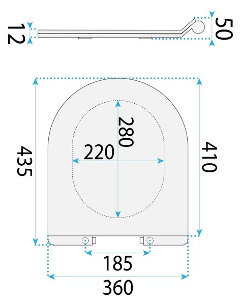 WC sedátko REA UF DUROPLAST FLAT, biela