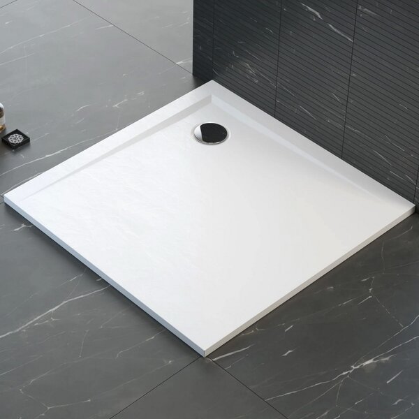 Polimat Štvorcová sprchová vanička z minerálneho kompozitu Perrito SQ 80x80 (90x90) POLIMAT-Farba: Biela, POLIMAT-Rozmery: 80x80