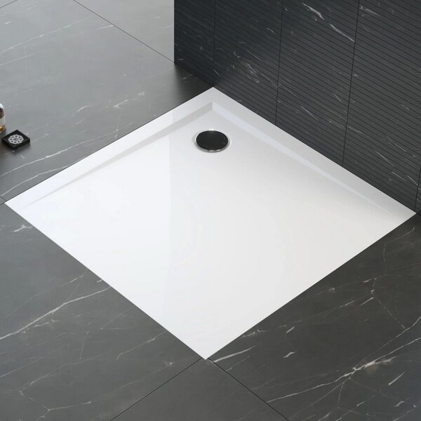 Polimat Štvorcová sprchová vanička z minerálneho kompozitu Perrito SQ 80x80 (90x90) POLIMAT-Farba: Biela, POLIMAT-Rozmery: 80x80