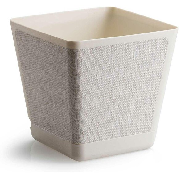 PLASTOVÝ KVETINÁČ PILEA TX 18X18 CM KRÉMOVÁ