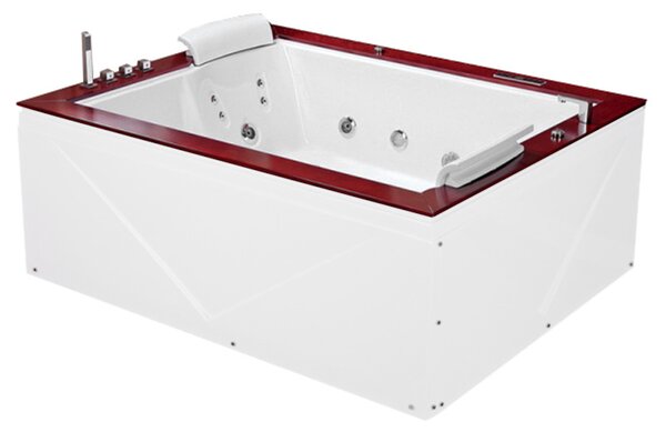 BPS-koupelny Hydromasážna vírivá vaňa Diablo 666 180x150, biela s ohrevom vody