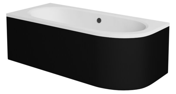 Besco Krycí panel k asymetrickej vani Avita Black P 150x75 (160x75, 170x75, 180x80), čierny BESCO-Rozmery: 180x80, BESCO-Farba: Čierna mat