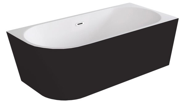 Besco Akrylátová voľne stojaca rohová vaňa Zoya BW Matt 150x75 (170x80) biela/čierna