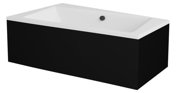 Besco Krycí panel k asymetrickej vani Infinity Black P 150x90 (160x100, 170x110), čierny BESCO-Rozmery: 160x100, BESCO-Farba: Čierna mat