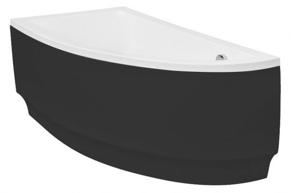 Besco Krycí panel k asymetrickej vani Praktika Black P 140x70 (150x70), čierny BESCO-Rozmery: 140x70, BESCO-Farba: Čierna mat, BESCO-Orientácia: Pravá