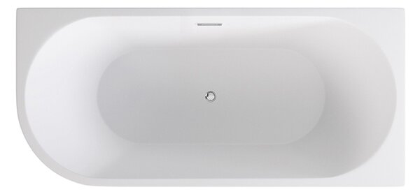 Besco Akrylátová voľne stojaca rohová vaňa Zoya BW Matt 150x75 (170x80) biela/čierna
