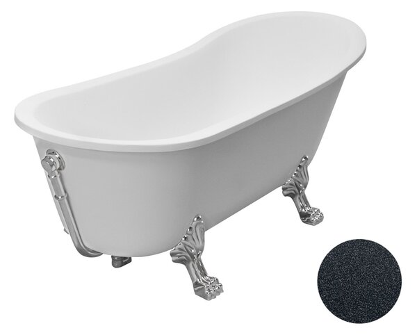 Besco Akrylátová voľne stojaca vaňa Olaya Glam G 160x68 s prepadom