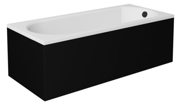 Besco Krycí panel k obdĺžnikovej vani Intrica Black P 150x75 (160x75, 170x75), čierny BESCO-Rozmery: 150x75, BESCO-Farba: Čierna mat