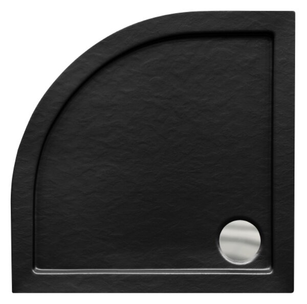 Besco Štvrťkruhová akrylátová sprchová vanička ARON NEW SE HR 80x80 (90x90) B SlimLine Stone Effect BESCO-Rozmery: 80x80