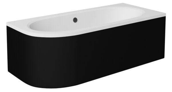 Besco Krycí panel k asymetrickej vani Avita Black P 150x75 (160x75, 170x75, 180x80), čierny BESCO-Rozmery: 180x80, BESCO-Farba: Čierna mat