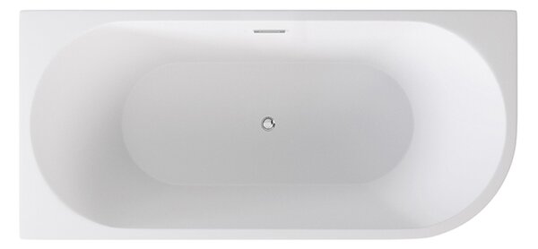 Besco Akrylátová voľne stojaca rohová vaňa Zoya BW Matt 150x75 (170x80) biela/čierna