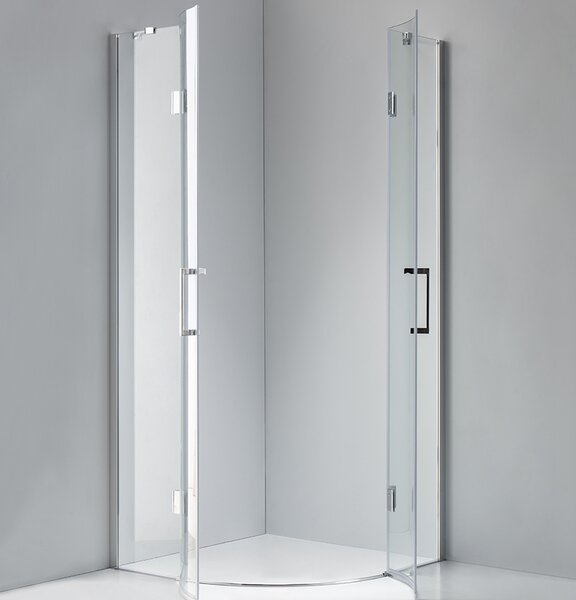 BPS-koupelny Štvrťkruhový sprchový kút KZ92 90x90 chróm/transparent - bez vaničky