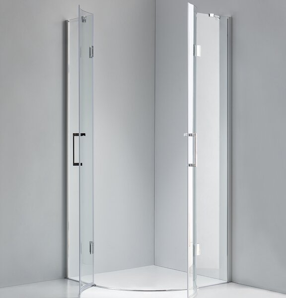 BPS-koupelny Štvrťkruhový sprchový kút KZ92 90x90 chróm/transparent - bez vaničky